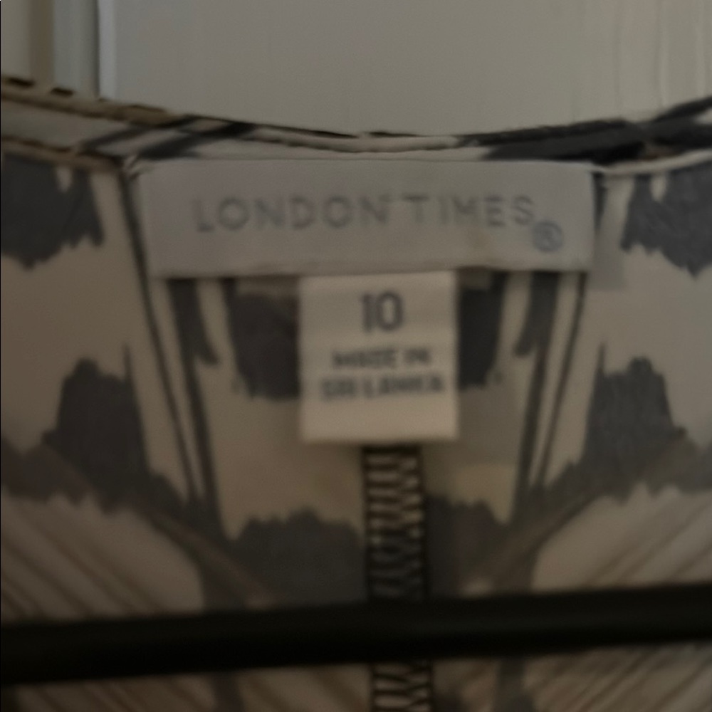 London Times Black and White Dress